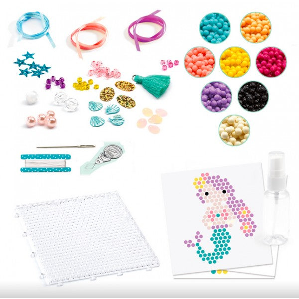 Image of what is included in the Aqua beads - Sea charm set by Djeco