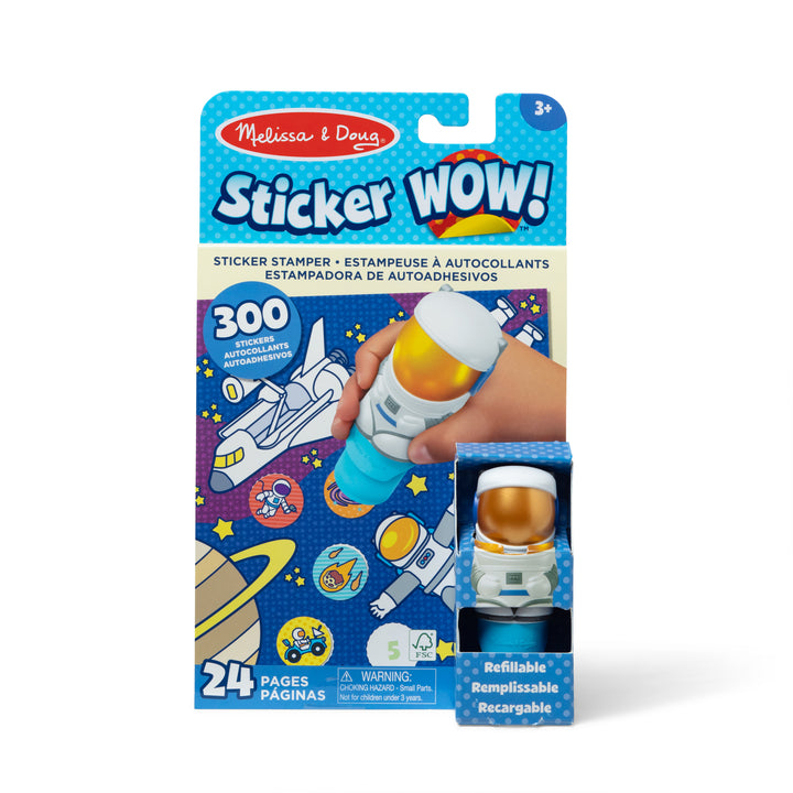 Image of the astronaut sticker wow activity book and stamp