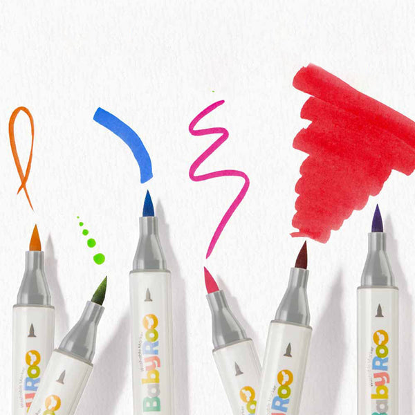 Dual - Tip Washable Markers - 12 Colours | Jar Melo