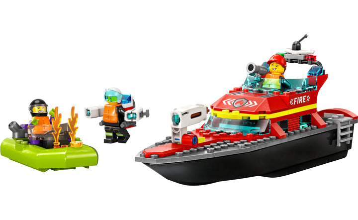 Image of the Fire Rescue Boat Lego built