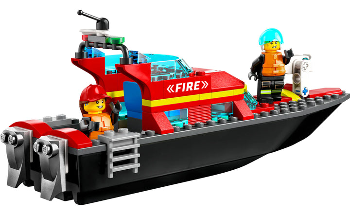 Image of the Fire Rescue Boat Lego built