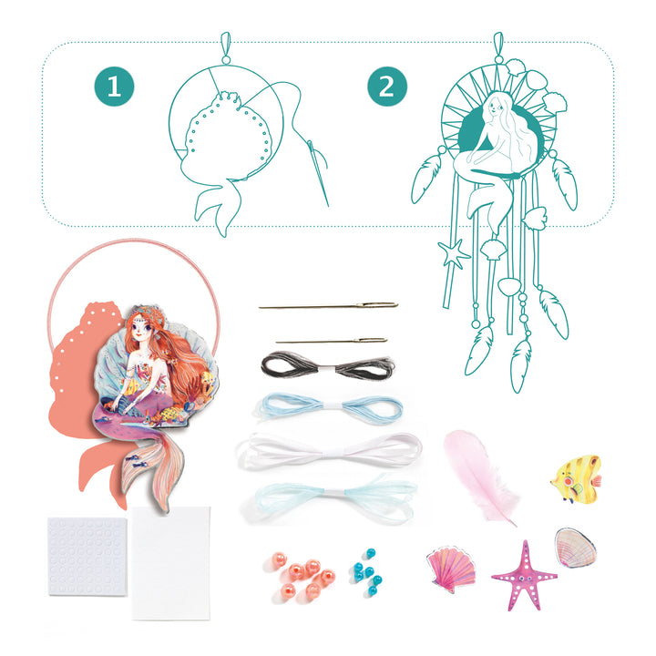 Image of what is included in the Do it yourself: mermaid dream-catcher