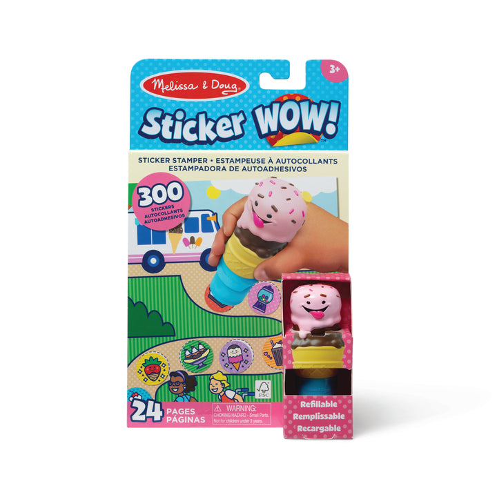 Image of the ice cream sticker wow activity book and stamp