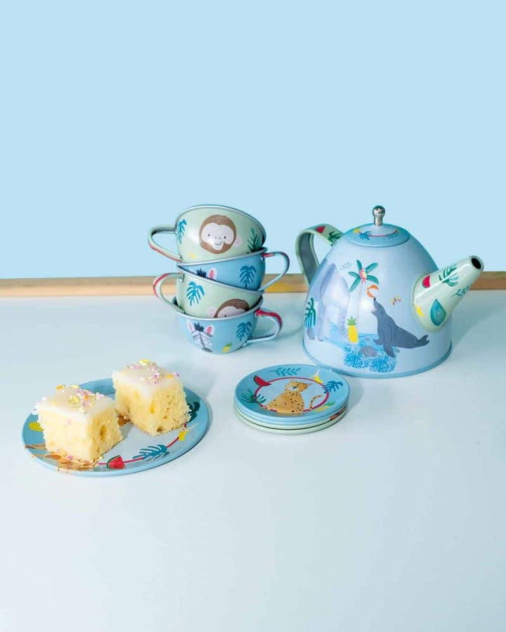 Jungle Metal Tea Set - 14 Piece