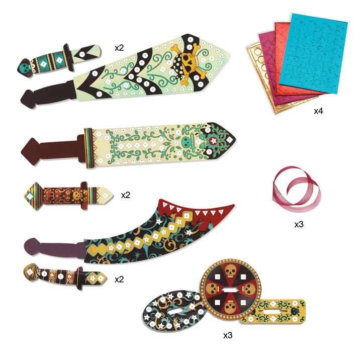 Image of what is included in the Do it yourself: pirate sword mosaic
