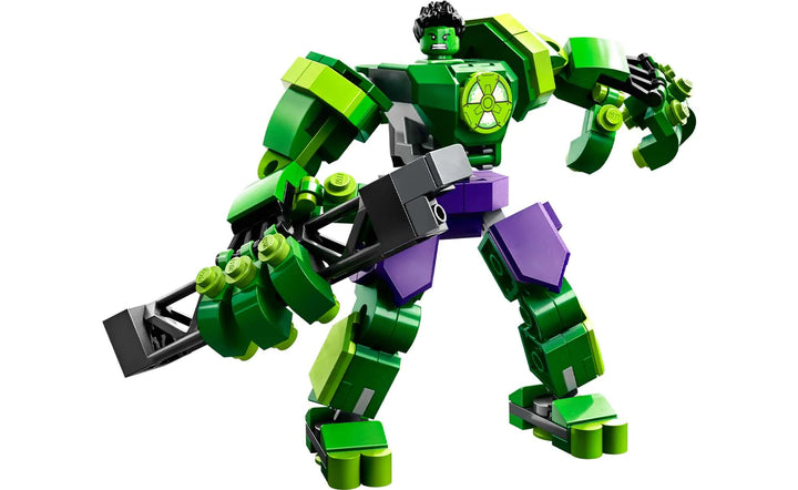 Image of the Marvel Hulk Mech Armor Lego set built 