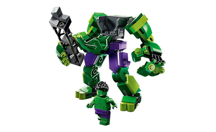 Image of the Marvel Hulk Mech Armor Lego set built 