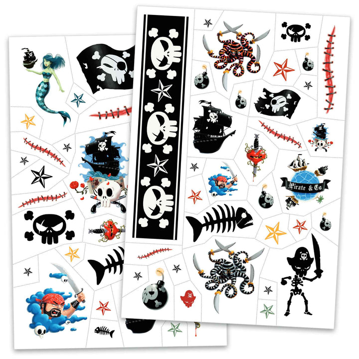 Image of the tattoos included in the Pirate temporary tattoos