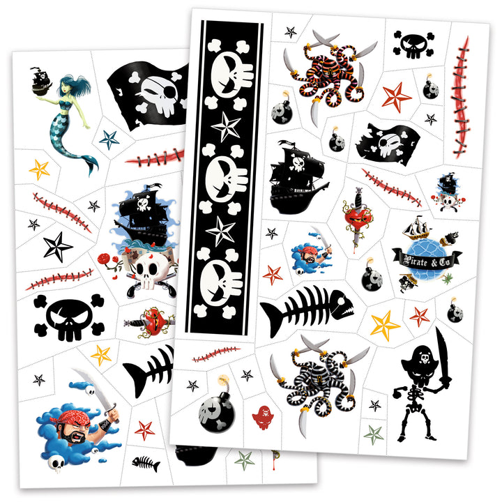 Image of what is included in the pirate sticker pack
