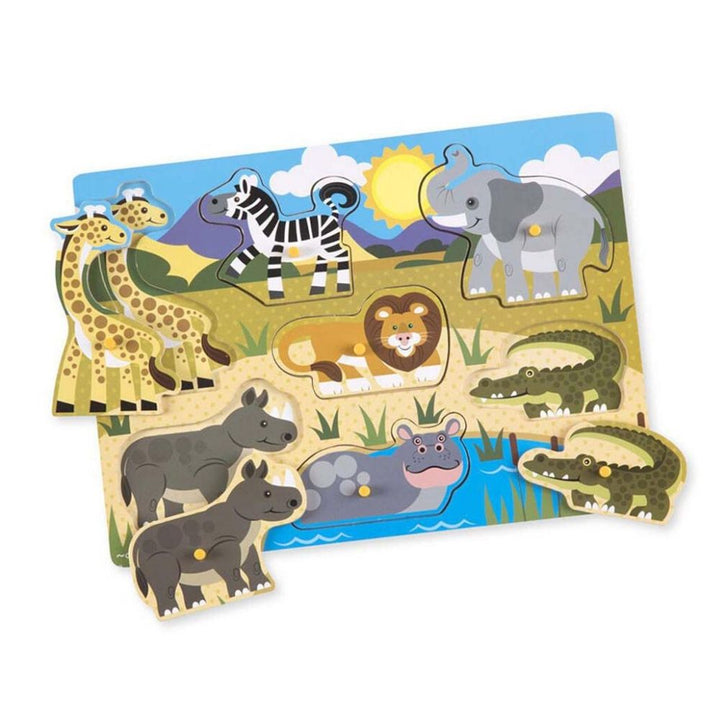 Image of the Safari peg puzzle - 7 pieces