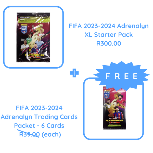 FIFA 2023-2024 Adrenalyn XL Starter Pack + FIFA 2023-2024 Adrenalyn Trading Cards Packet - 6 Cards x2