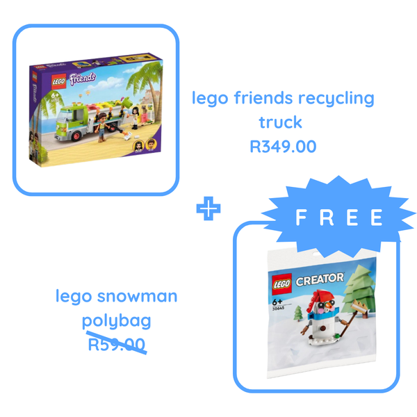 LEGO® Friends Recycling Truck (41712) Age 6 + LEGO® Creator Snowman Polybag (30645) Age 6+