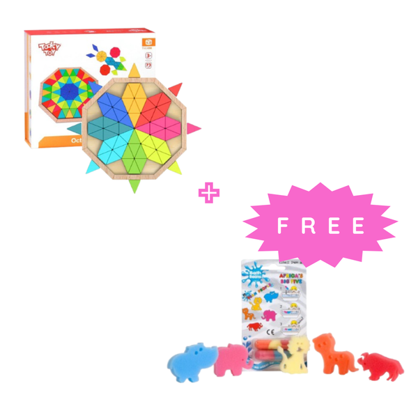 Octagon Puzzle - 71 Piece | Tooky Toy + Big 5 Bath Beans | The Bean People