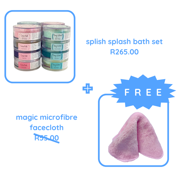 Splish Splash Bath Set | Cassie Kids + Magic Microfibre Facecloth | Cassie Kids