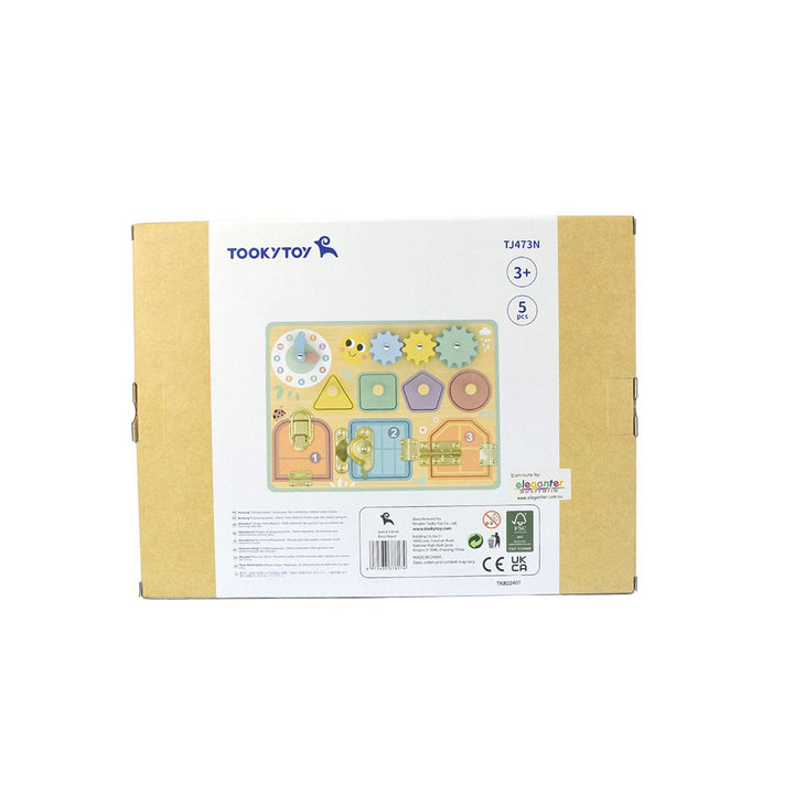 Wooden Busy Board - Pastel | Tooky Toy