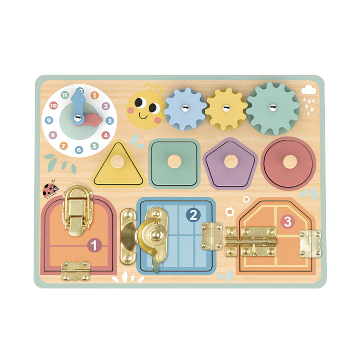 Wooden Busy Board - Pastel | Tooky Toy