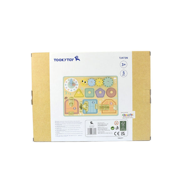 Wooden Busy Board - Pastel | Tooky Toy