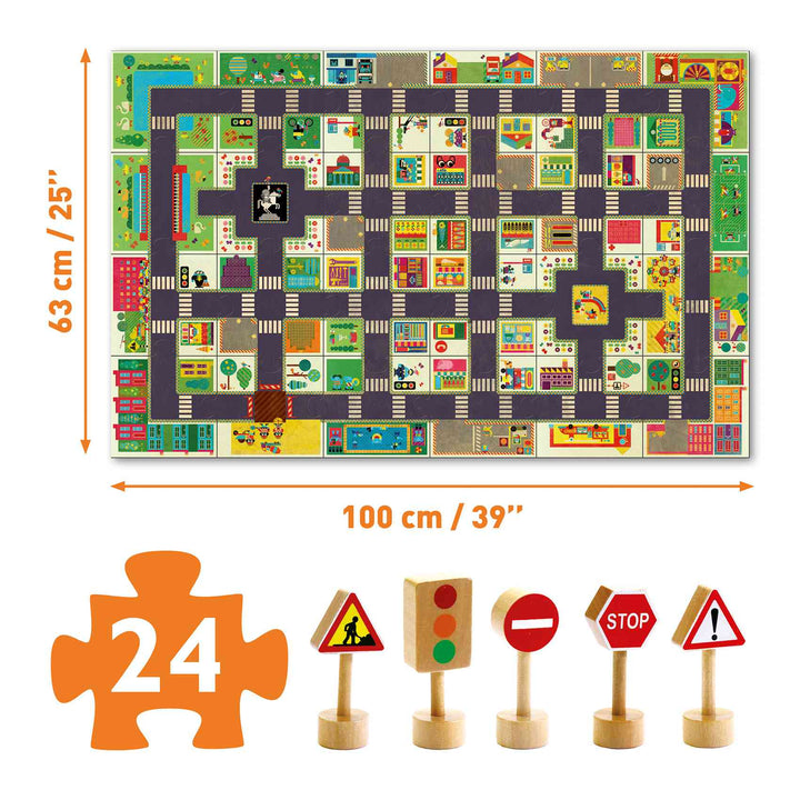 Image of what is included in The city puzzle -  24 pieces