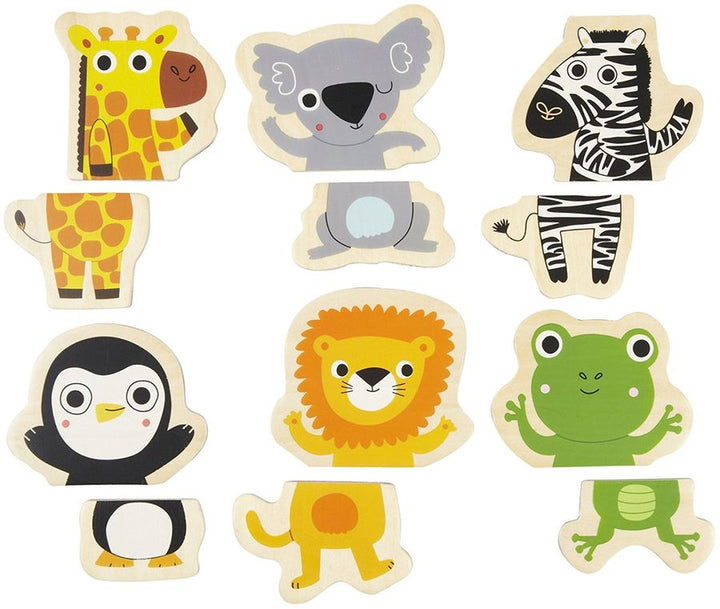 Image of the animals included in coucou - magnetic puzzle 