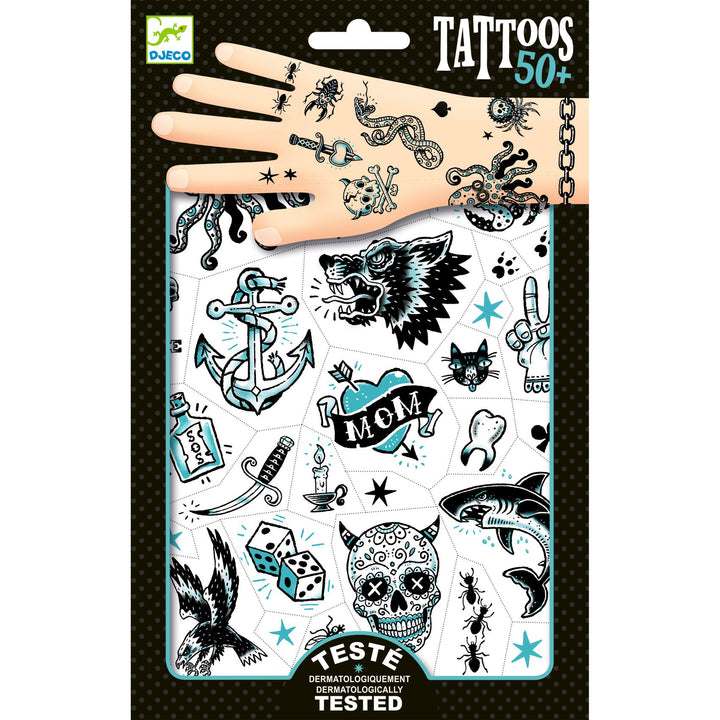 Image of the dark side temporary tattoos packaging 