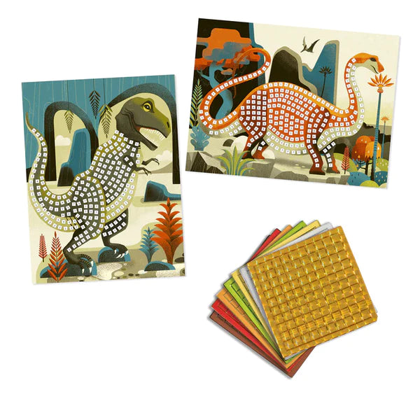 Cards included in the dinosaur mosaic set