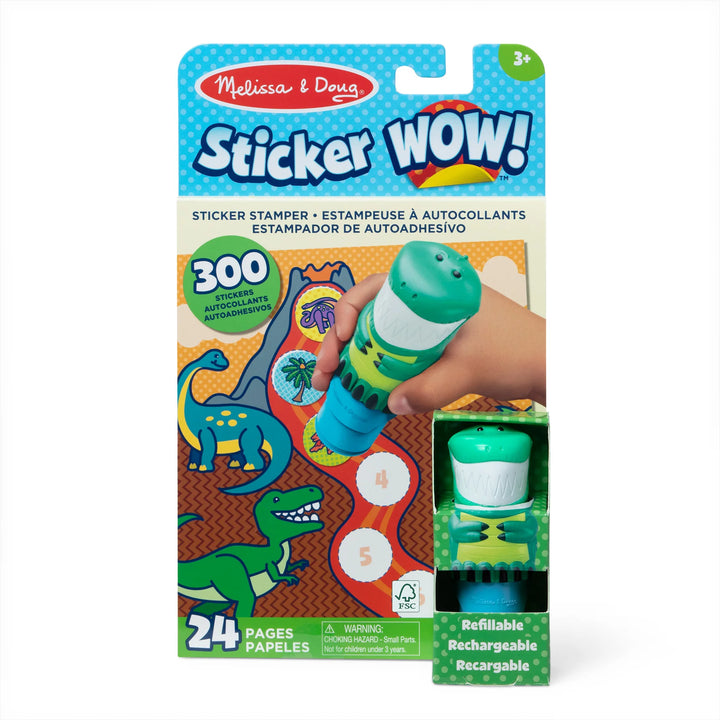 Image of the dinosaur sticker wow activity book and stamp