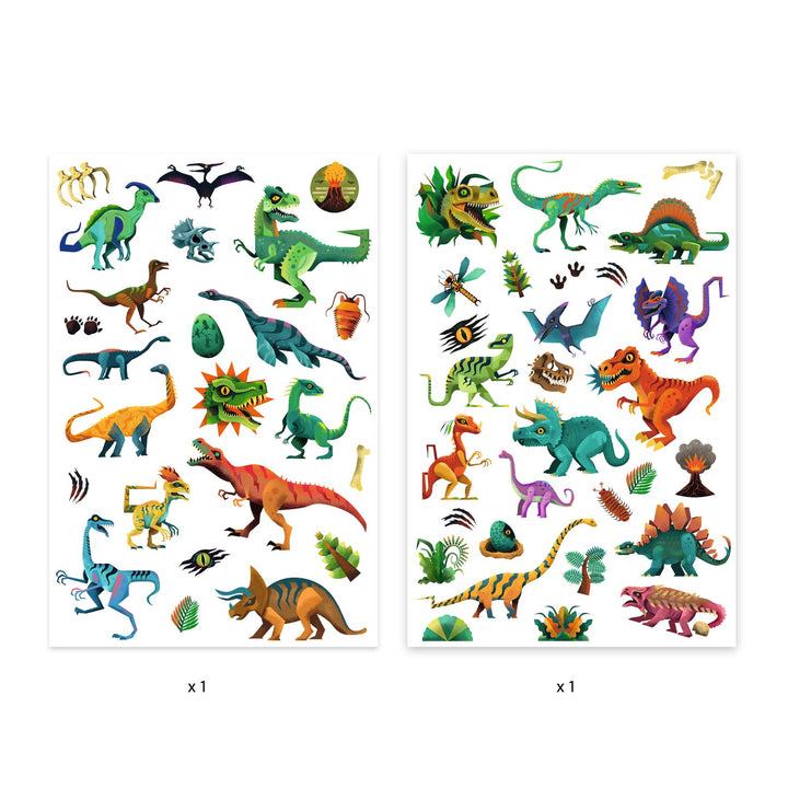 Image to the temporary tattoos included in the dino club temporary tattoos set