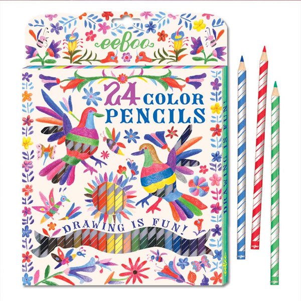 Oaxaca Birds 24 Colour Pencils Set | eeBoo