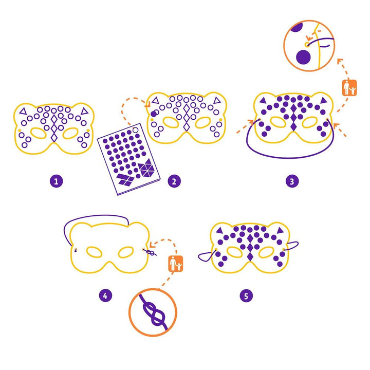 Djeco Do It Yourself Mosaic Animal Masks Instructions