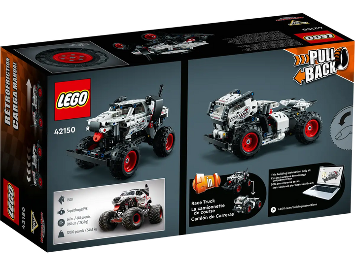 LEGO 42150 set packaging with toy truck images and branding.