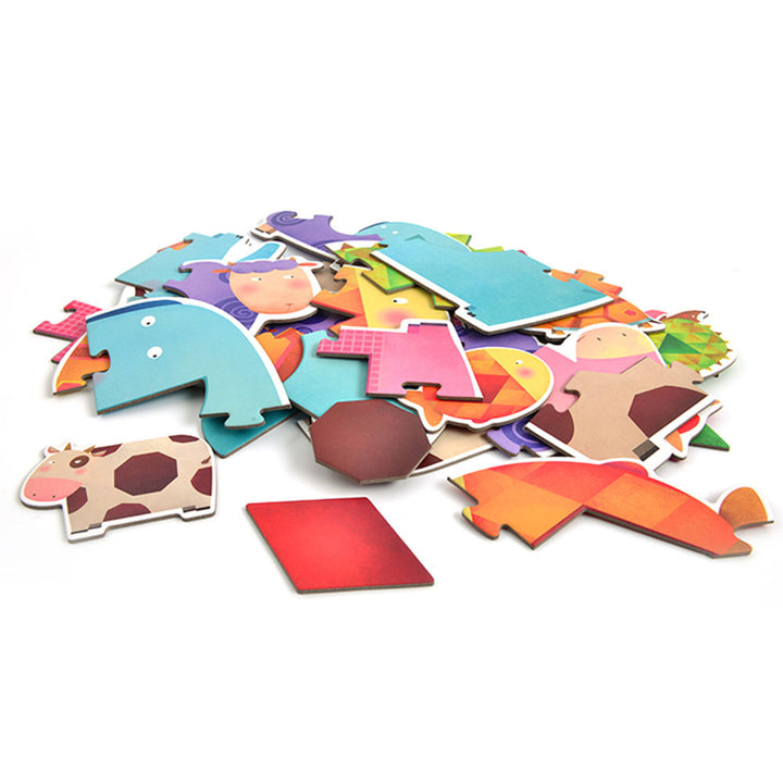 Image of pieces for the Geo and animal puzzle 