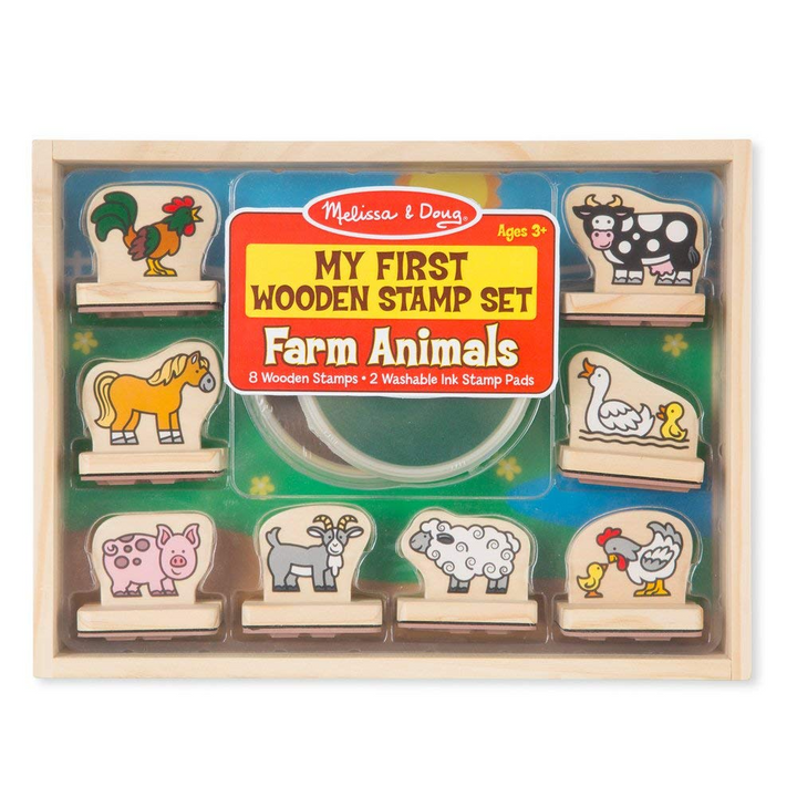 Image of My first wooden stamp set - Farm animals