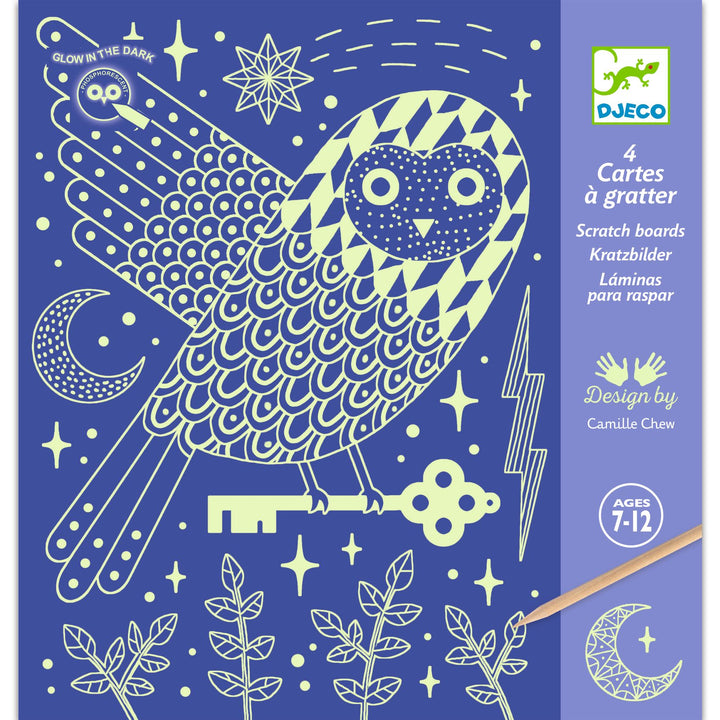 Image of the 'At night' scratchcard from Djeco