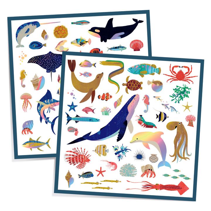 images of stickers included in the ocean pack 