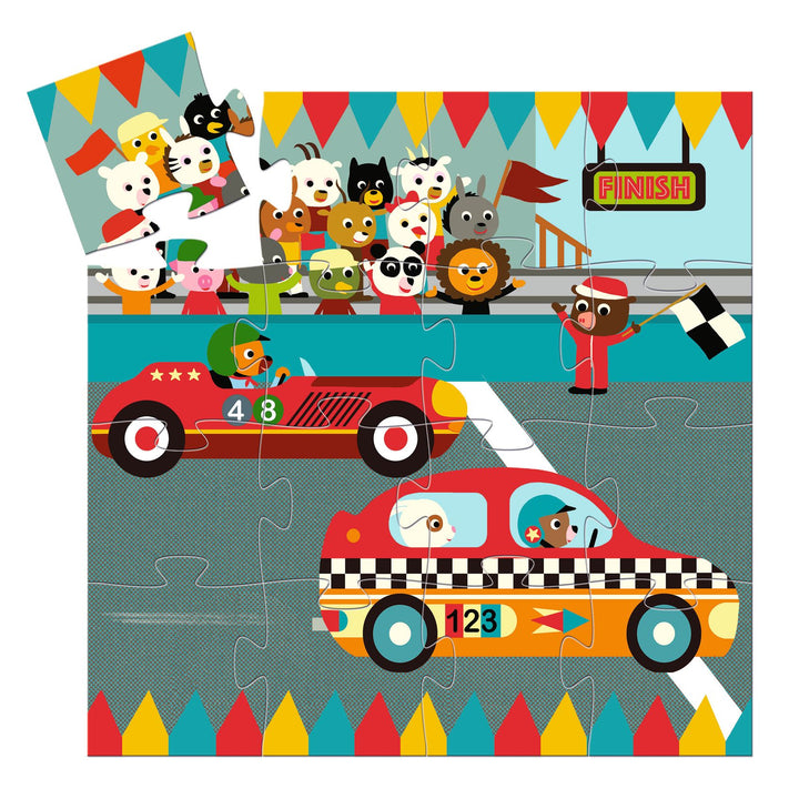 Image of The racing car puzzle - 16 pieces