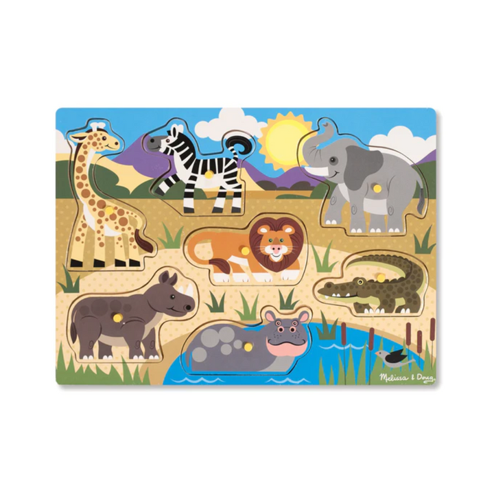 Image of the Safari peg puzzle - 7 pieces