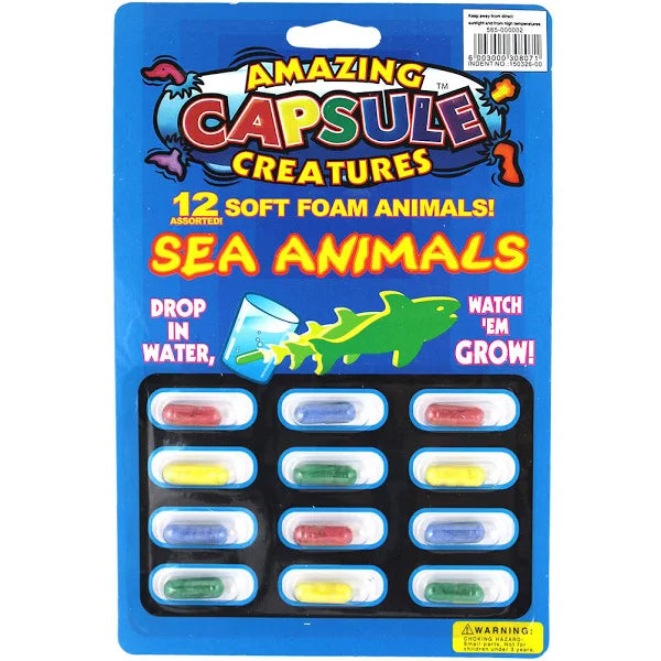 Sea animal growing animal capsules 