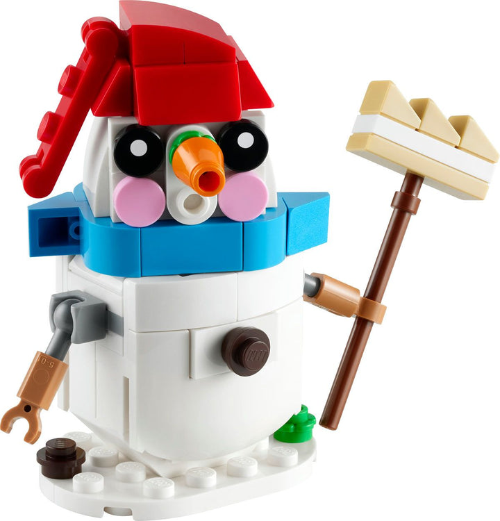 Image of the snowman lego set built 